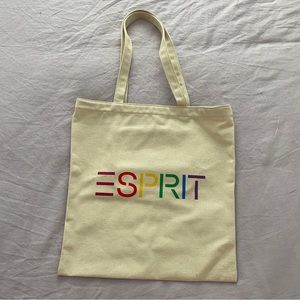 ESPRIT Rainbow Logo Canvas Tote Bag